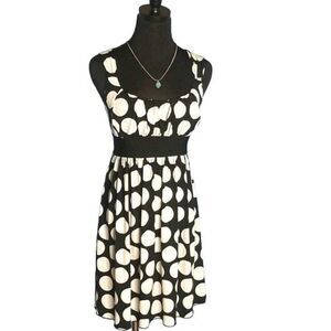 La Belle Vintage Polka Dot Black and White Dress, Size Medium